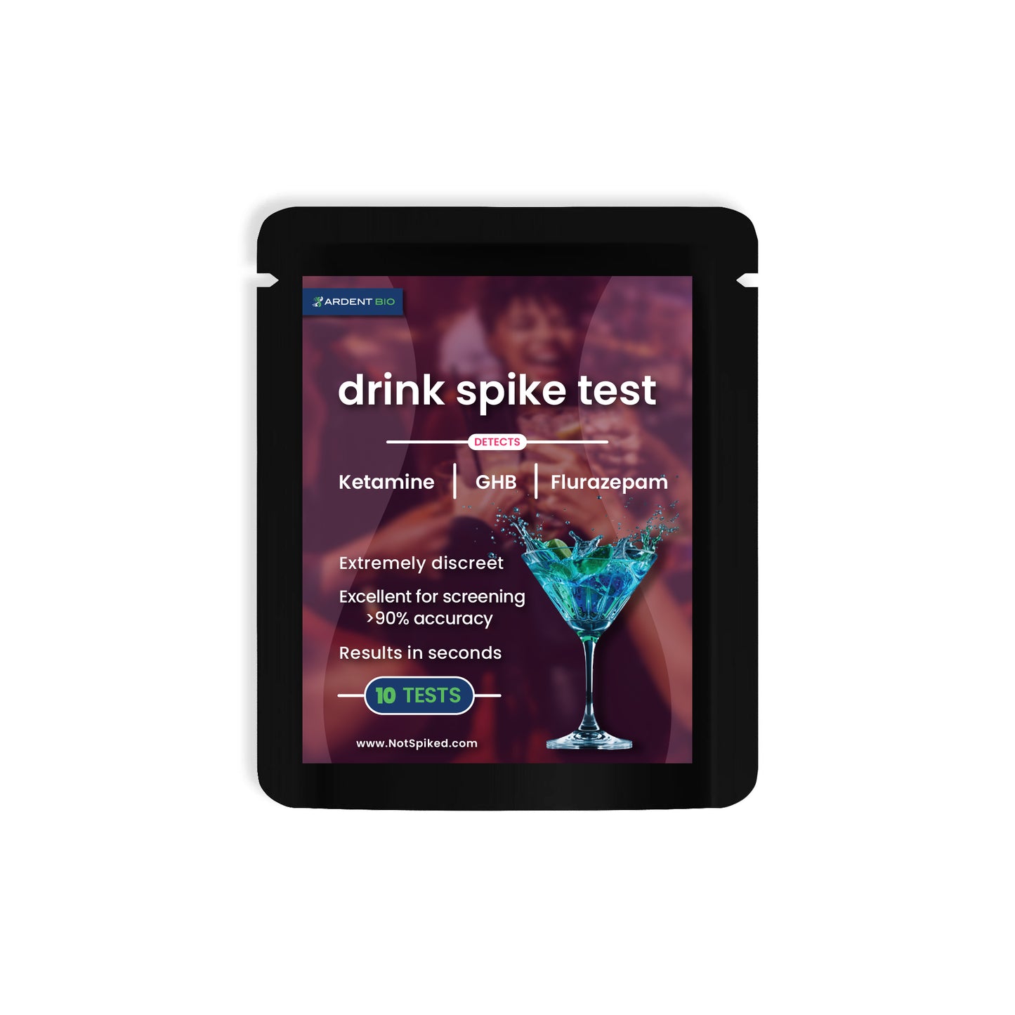 Spike Drink Test Spots (GHB, FLZ, KET) 10 Tests