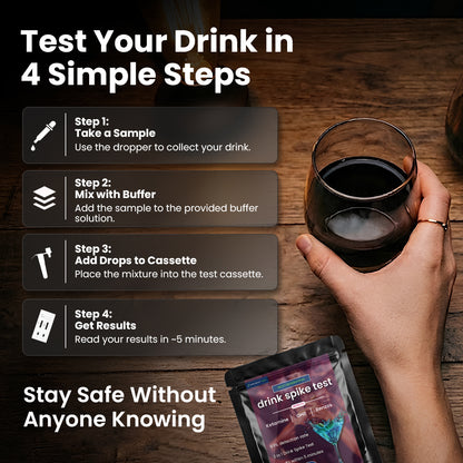 Drink Spiking Rapid Test (GHB, KET, BZO), Ultra-Sensitive