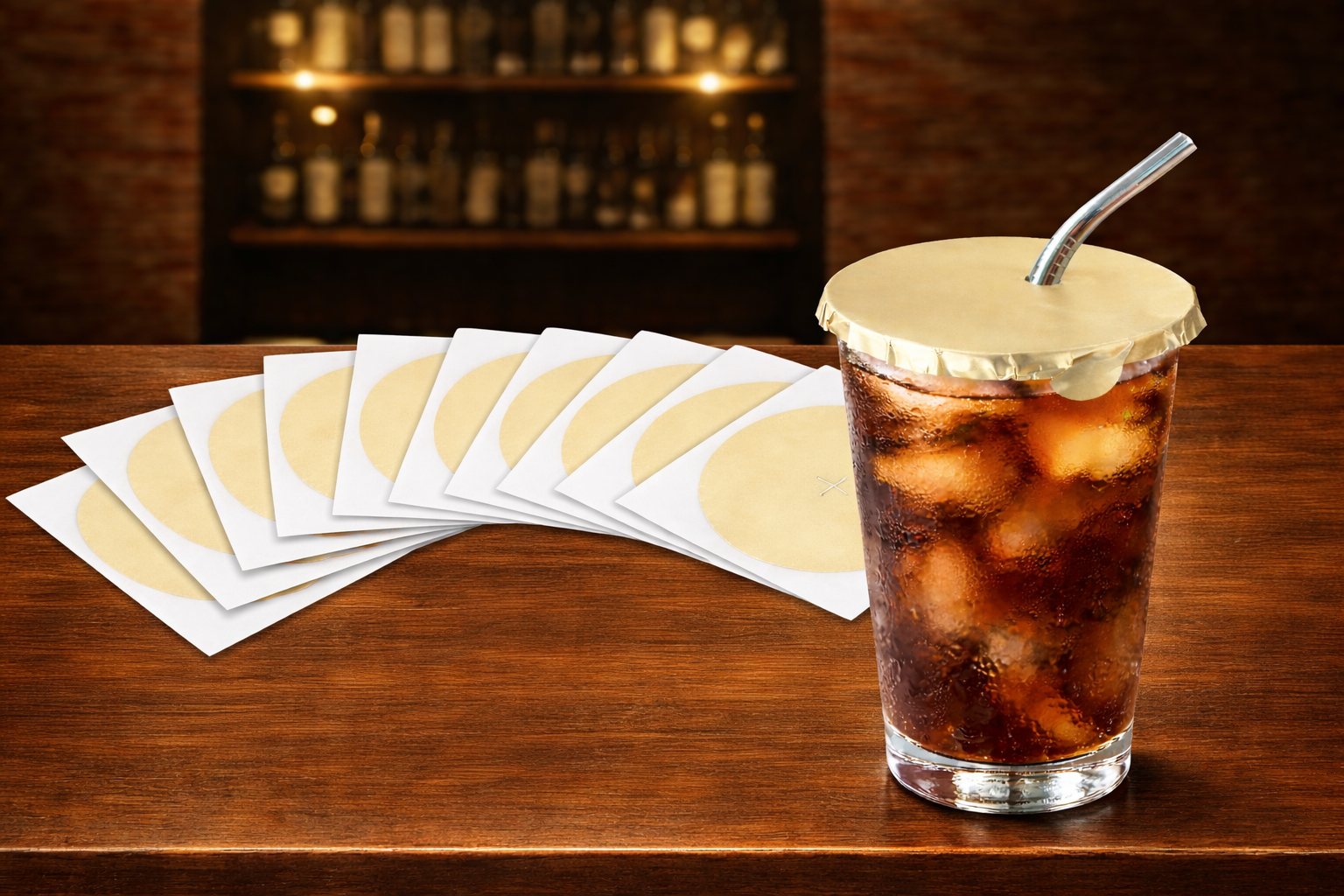 Foil drink covers for bars